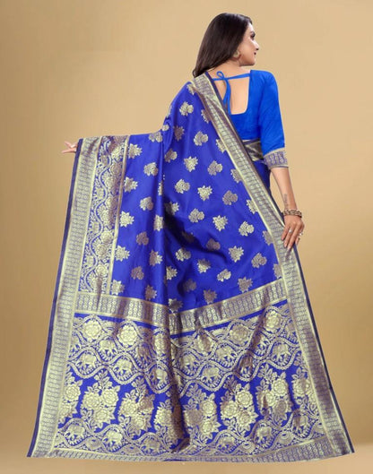 Blue Jacquard Banarasi Silk Saree