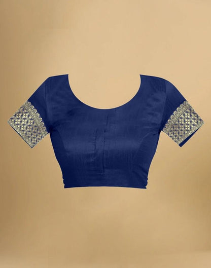 Navy Blue Banarasi Silk Saree