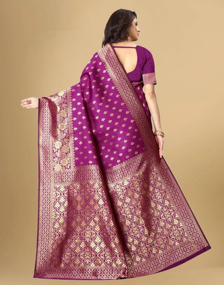 Purple Banarasi Silk Saree