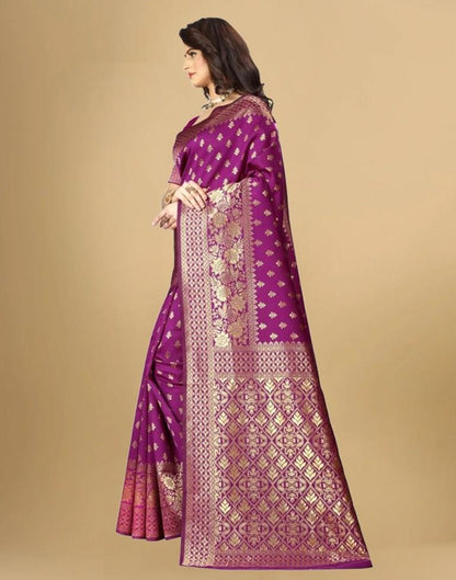 Purple Banarasi Silk Saree