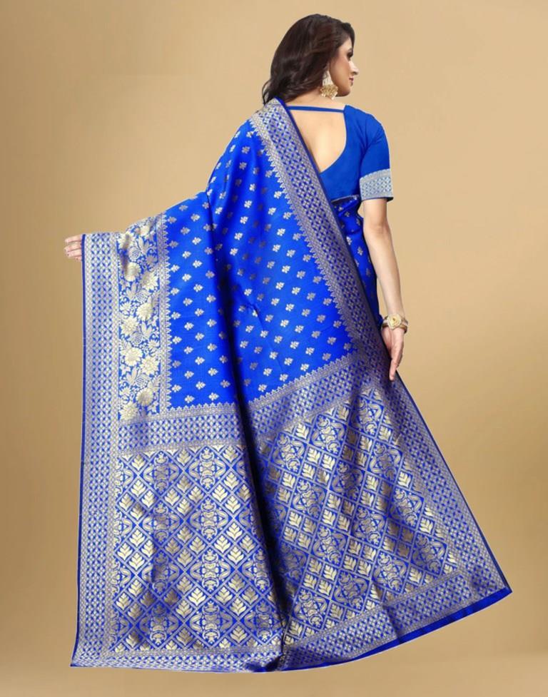 Blue Banarasi Silk Saree