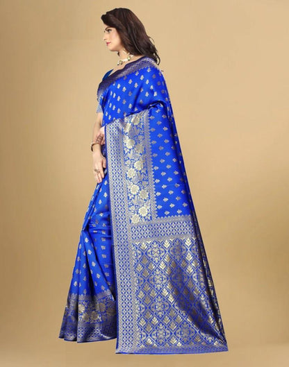 Blue Banarasi Silk Saree