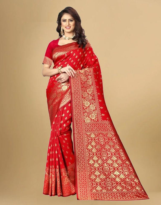 Red Banarasi Silk Saree