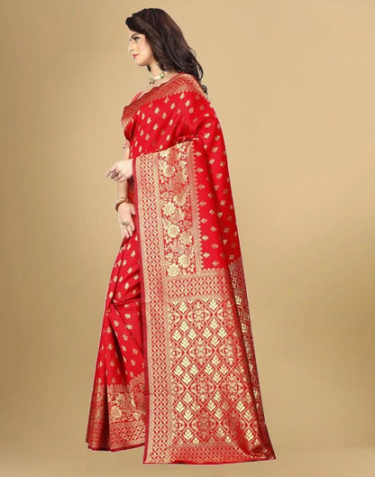 Red Banarasi Silk Saree
