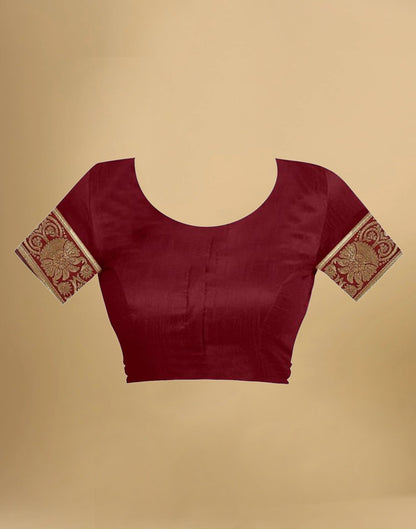Maroon Banarasi Silk Saree