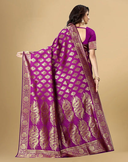 Purple Jacquard Banarasi Silk Saree