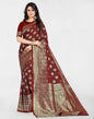 Maroon Jacquard Banarasi Silk Saree