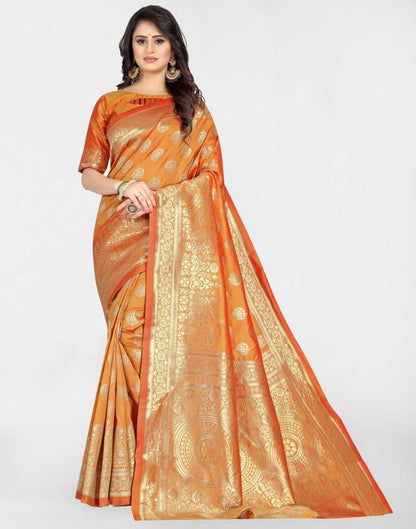 Mustard Jacquard Banarasi Silk Saree