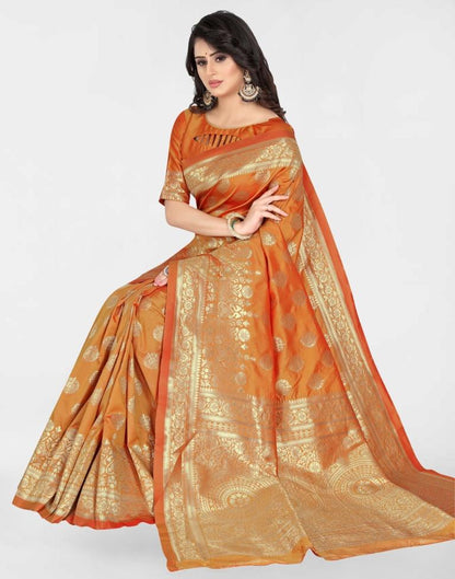 Mustard Jacquard Banarasi Silk Saree