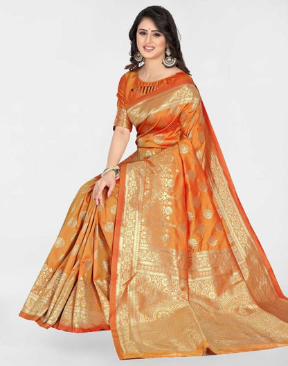 Mustard Jacquard Banarasi Silk Saree