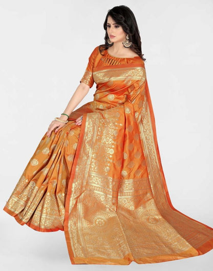 Mustard Jacquard Banarasi Silk Saree
