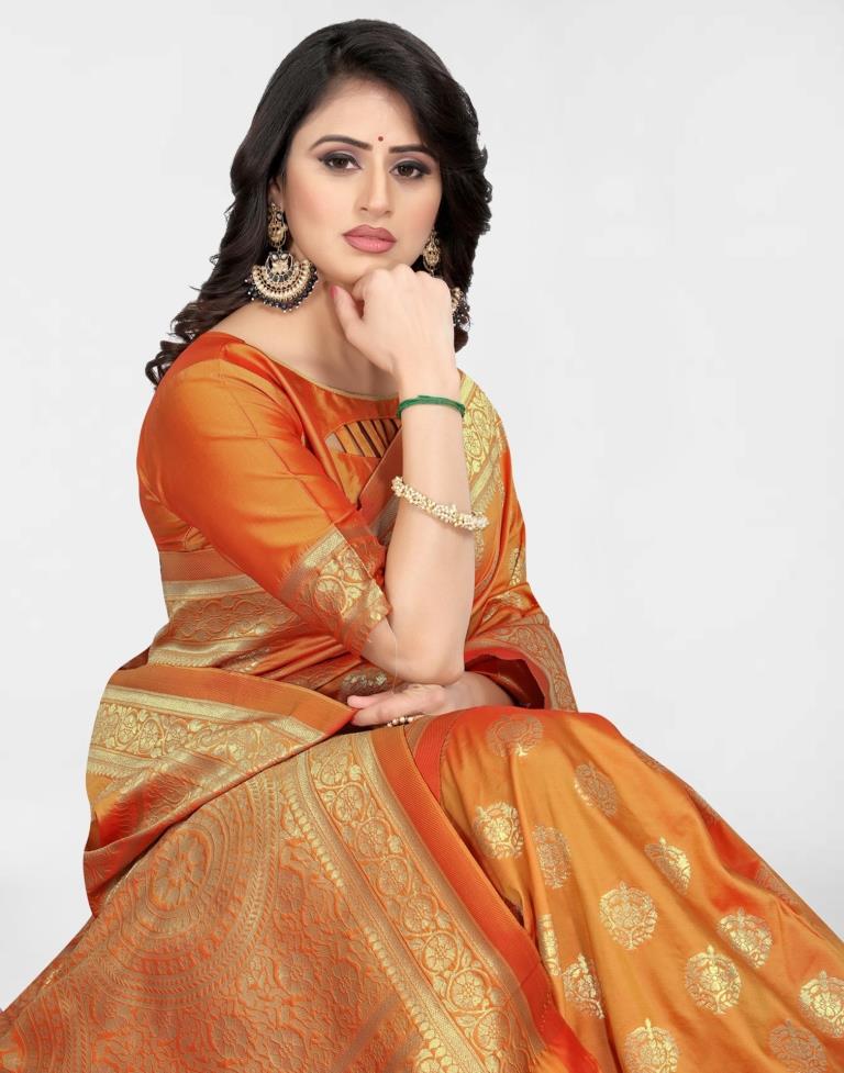 Mustard Jacquard Banarasi Silk Saree