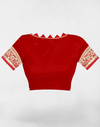 Red Jacquard Banarasi Silk Saree