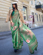 Green Printed Organza Saree