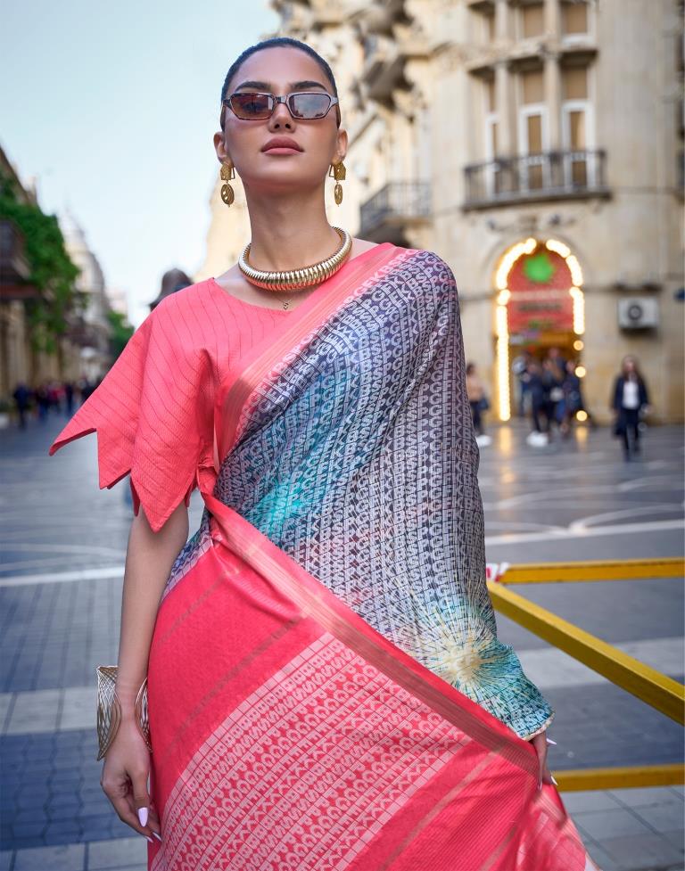 Light Pink Self Woven Silk Saree