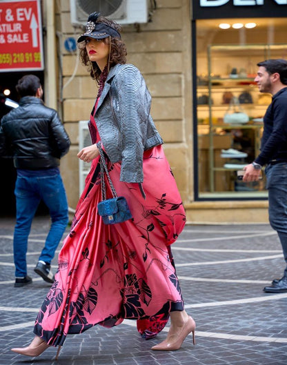 Pink Printed Silk Saree