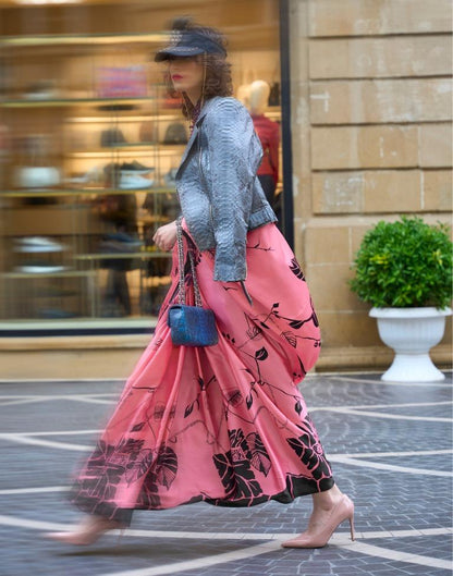 Pink Printed Silk Saree