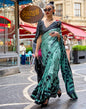 Light Sea Green Printed Silk Saree
