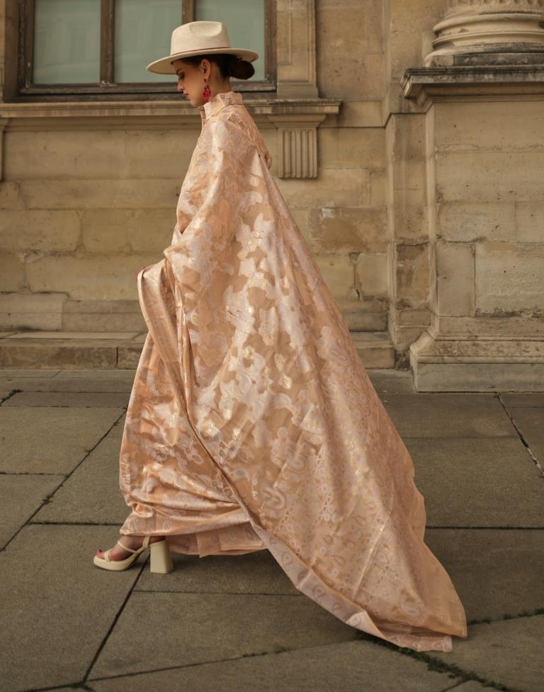 Golden Jacquard Organza Saree