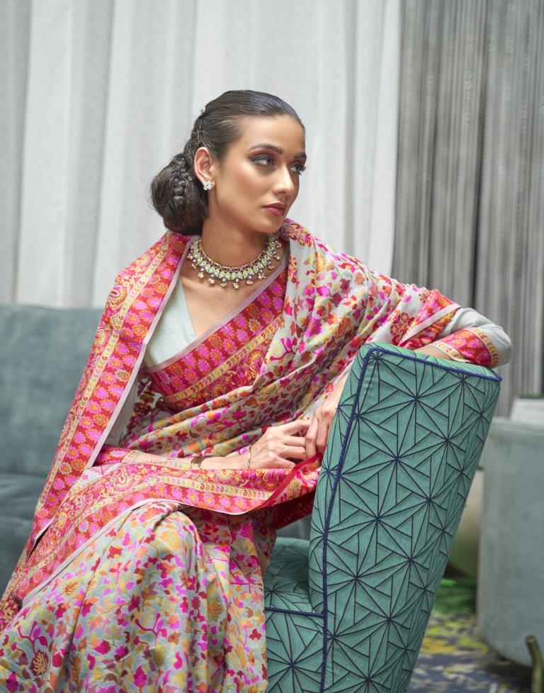 Pastel Green Weaving Silk Saree