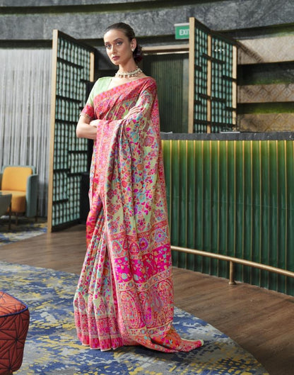 Pastel Green Weaving Silk Saree
