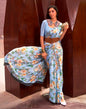 Light Blue Printed Silk Saree
