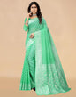 Mint Green Cotton Woven Saree