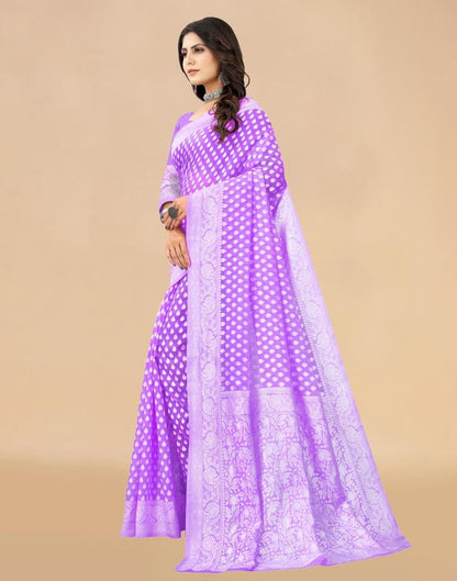 Lavender Cotton Woven Saree