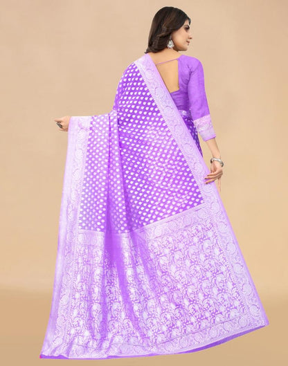 Lavender Cotton Woven Saree