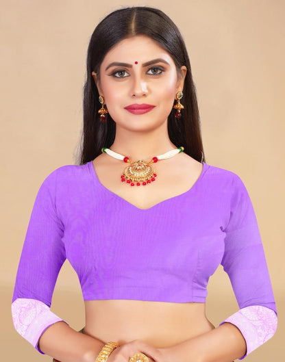 Lavender Cotton Woven Saree