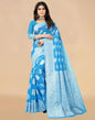 Sky Blue Cotton Woven Saree