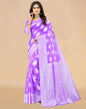 Light Purple Cotton Woven Saree