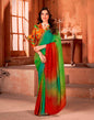 Green Printed Georgette Saree