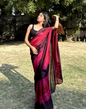Ready to Wear Pink Printed Georgette Saree
