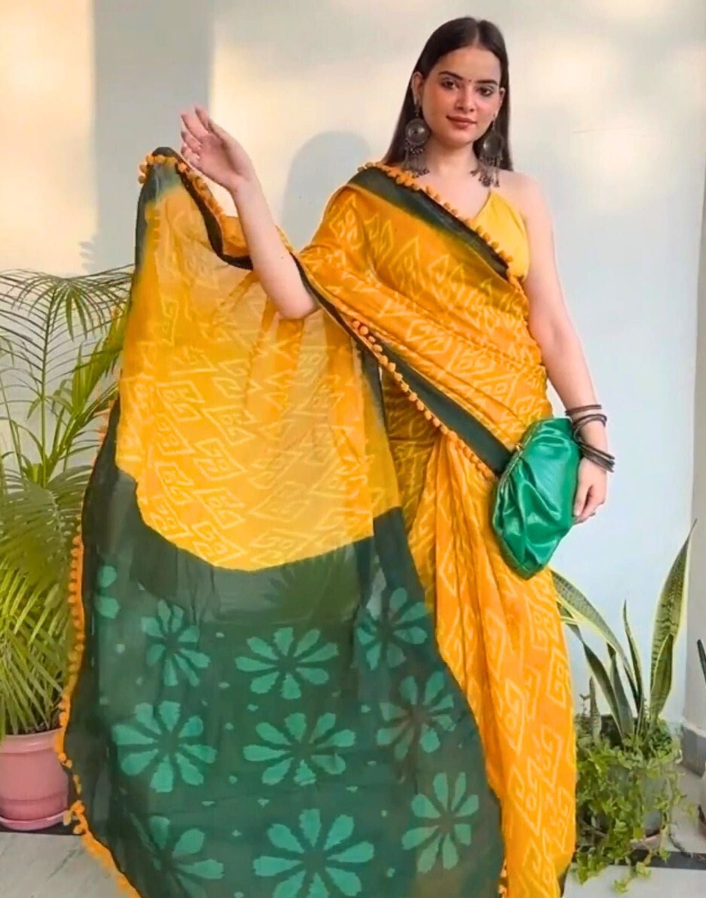 Yellow Cotton Saree | Sudathi