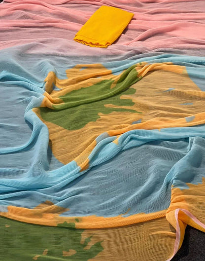 Multicoloured Georgette Saree | Leemboodi