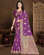 Purple Jacquard Banarasi Silk Saree