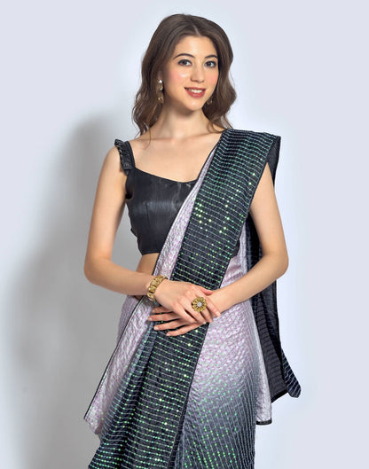 Grey Dola Silk Sequence Saree | Leemboodi
