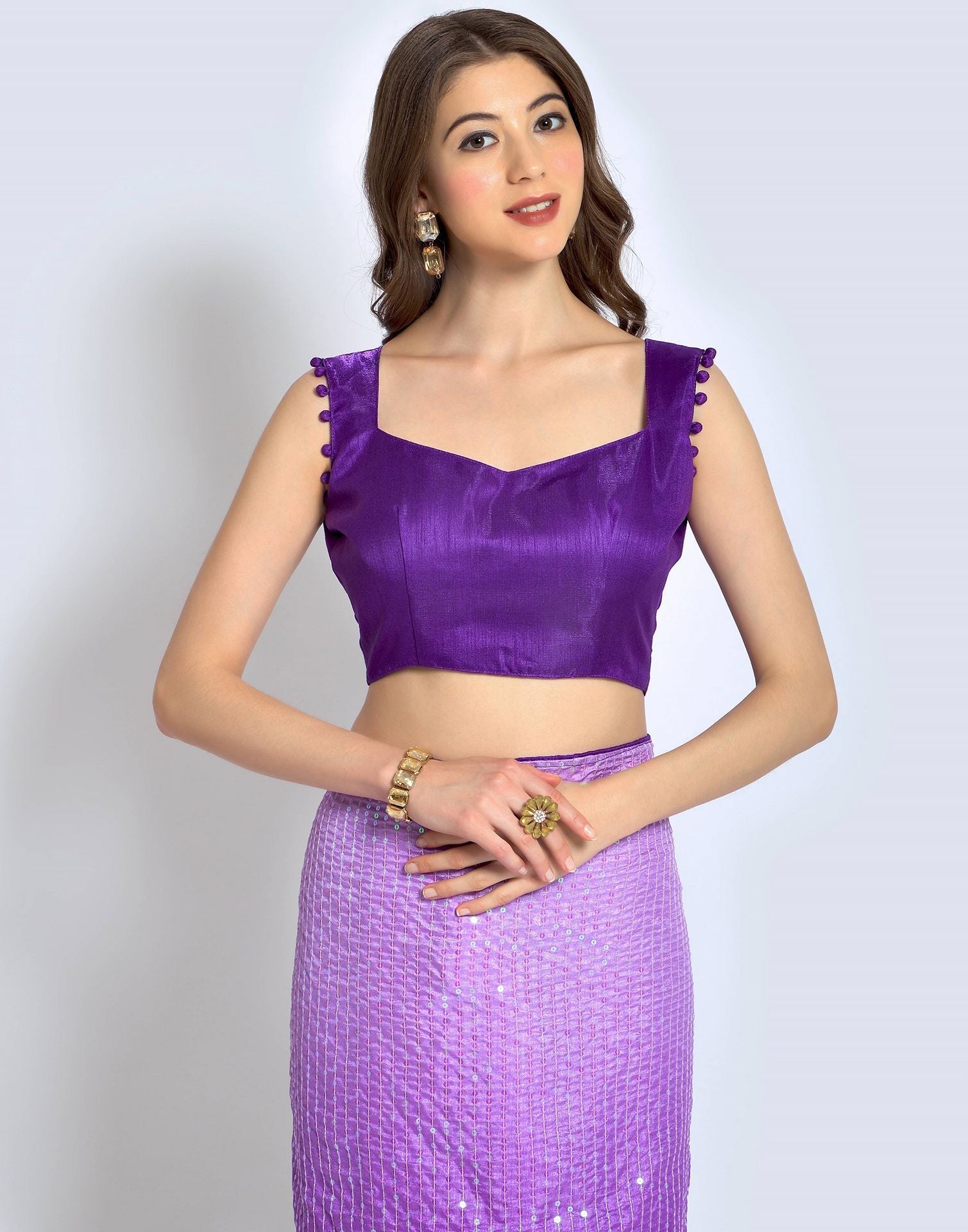 Lavender Dola Silk Sequence Saree | Leemboodi