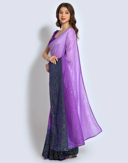 Lavender Dola Silk Sequence Saree | Leemboodi
