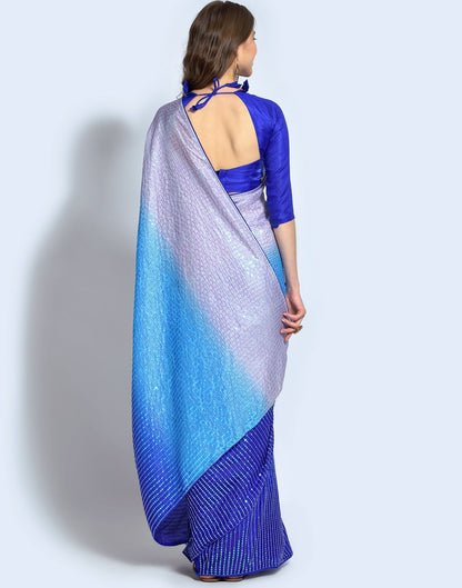 Blue Dola Silk Sequence Saree | Leemboodi