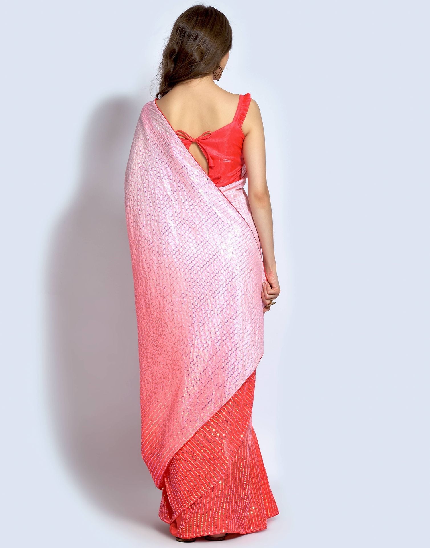 Pink Dola Silk Sequence Saree | Leemboodi
