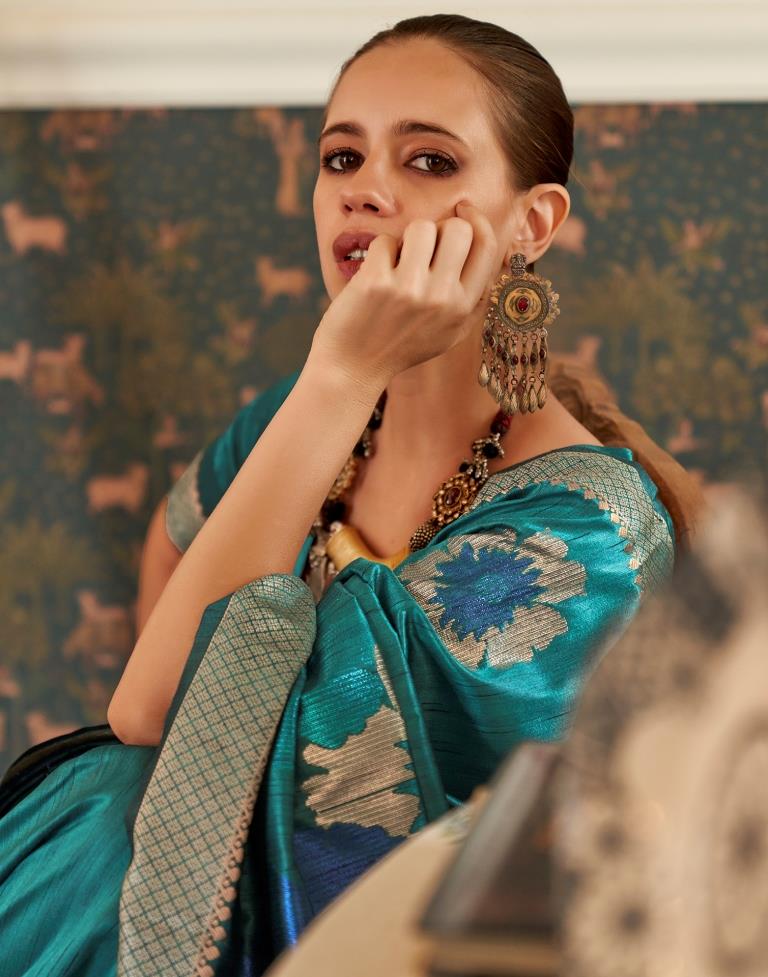 Sea Green Handloom Silk Saree | Leemboodi