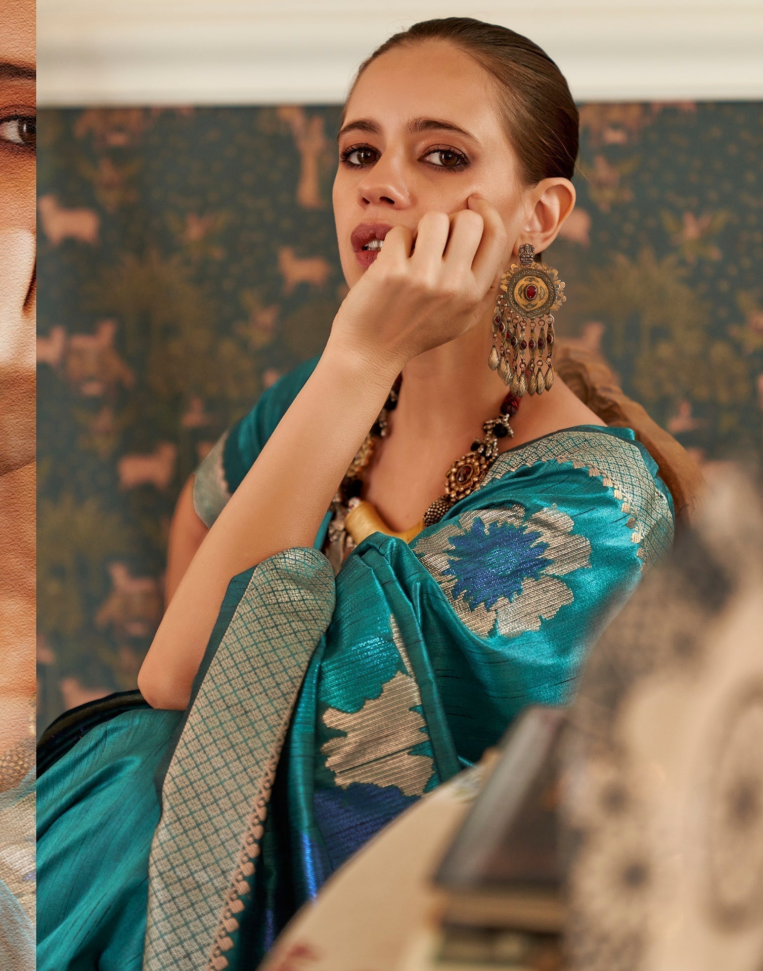 Sea Green Handloom Silk Saree | Leemboodi